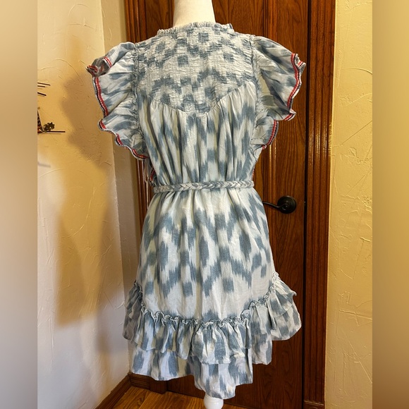 Anthropologie Saylor Blue Boho 100% Cotton Mini Dress NWT - Picture 9 of 15
